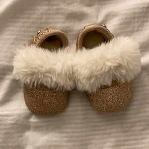 UGG Baby Fluff Glitter Ballet Flat in Gold